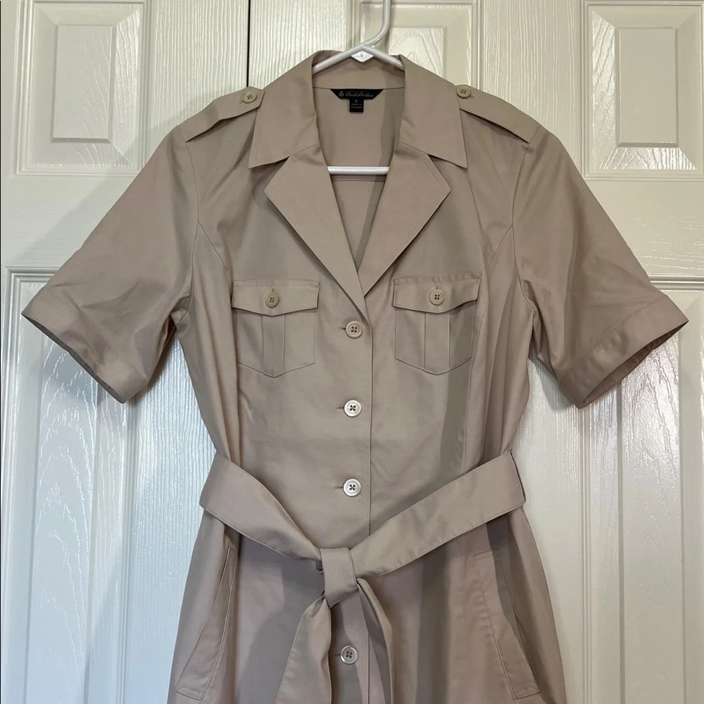 Brooks Brothers Cotton Belted Safari Shirt Dress Sz 8 - Picture 2 of 12